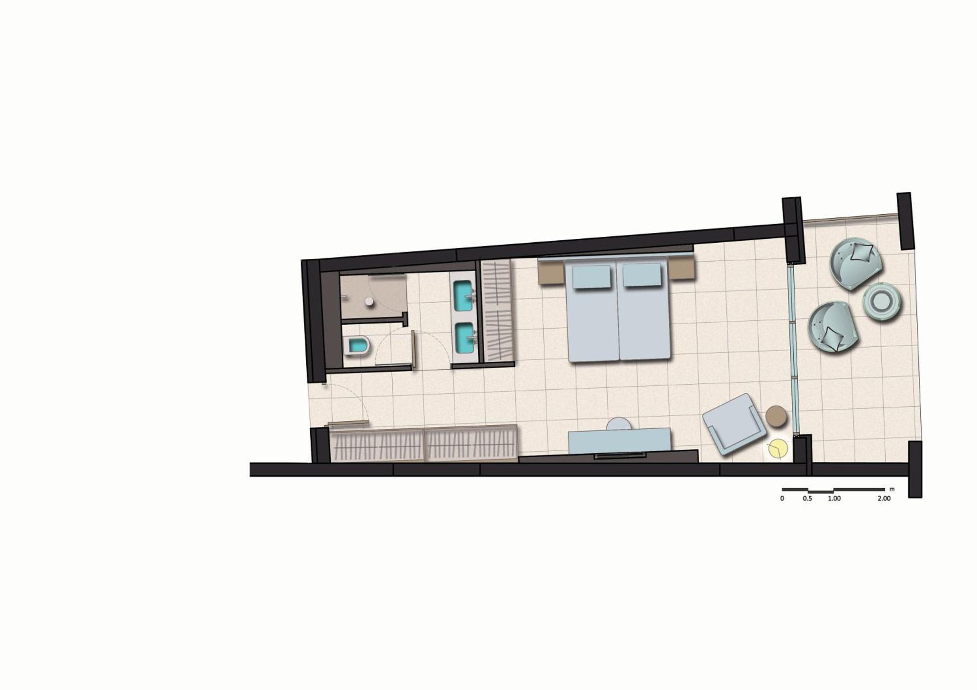Miraggio Thermal Spa Resort Paliouri Ruang foto Floorplan of a typical studio apartment